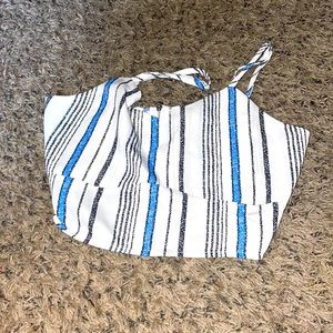 Crop top blue white and black